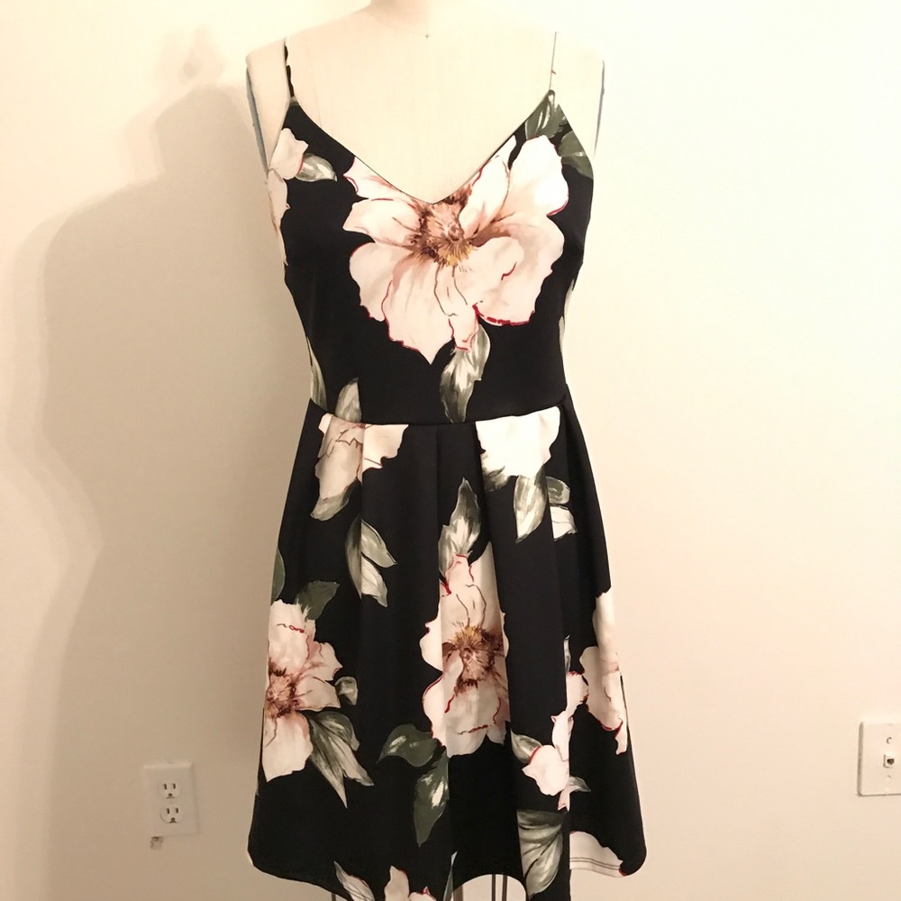 Black Floral Cocktail Dress